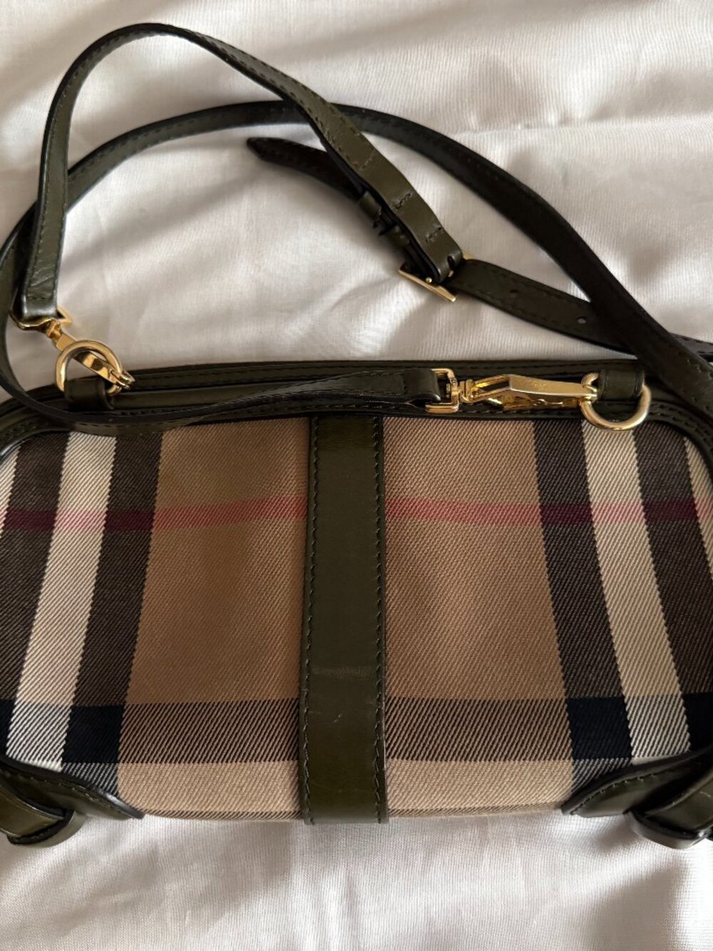 Burberry Prorsum House Check Fox Head Olive Crossbody Bag - Picture 2 of 3